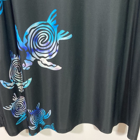 Lily by Firmiana Black w Blue Accent V Neck Top Size 3XL - Picture 4 of 8